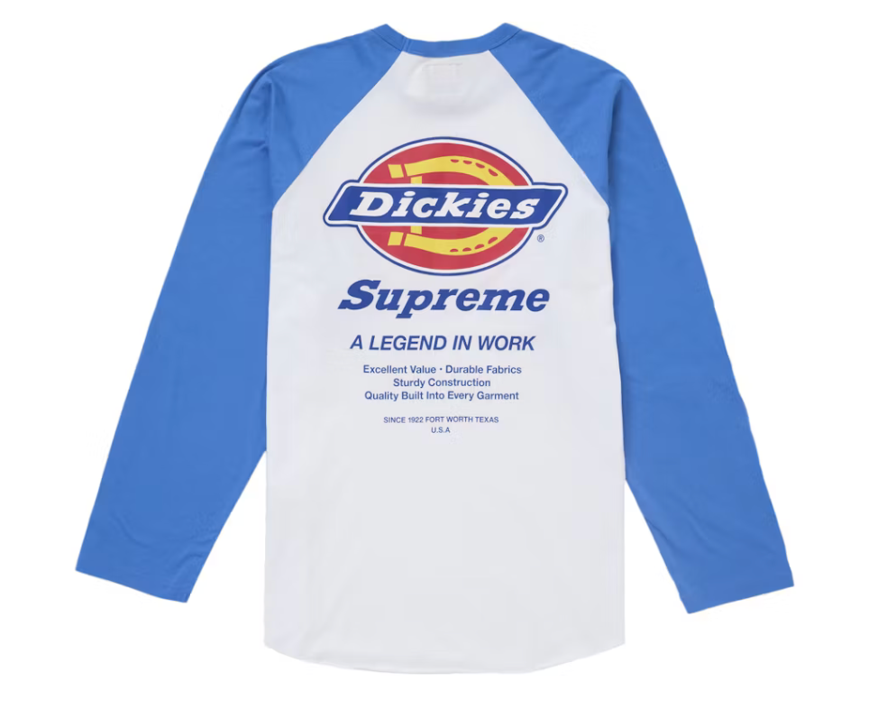 Supreme Dickies Raglan L/S Top - Court Side Gear & More