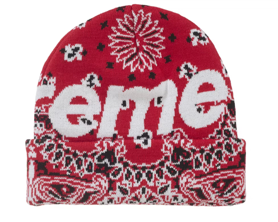 Supreme Bandana Big Logo Beanie - Court Side Gear & More