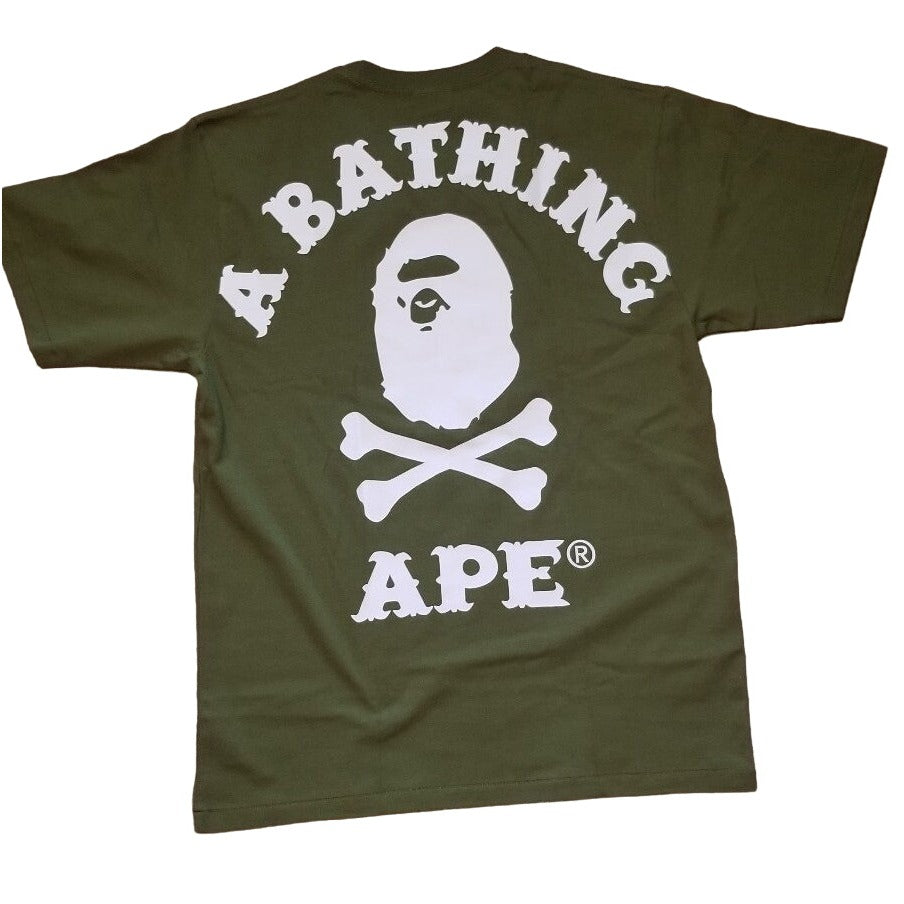 A Bathing Ape Pirate Store Mens Tee, Big Ape Crossbone College Tee (Rare Find)