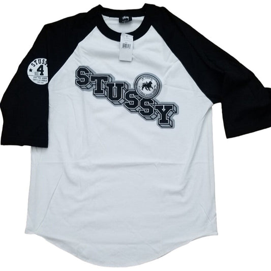 Stussy Collegiate Seal Raglan 1980 Tee - Large