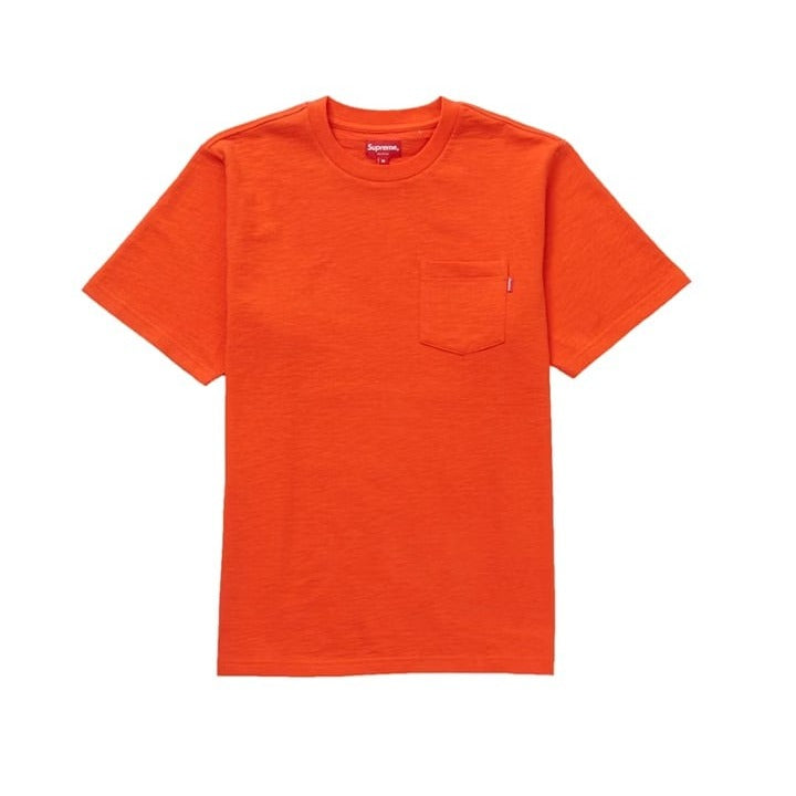 Supreme RED TAG SS Pocket Tee (SS19)-Dark Orange-Medium