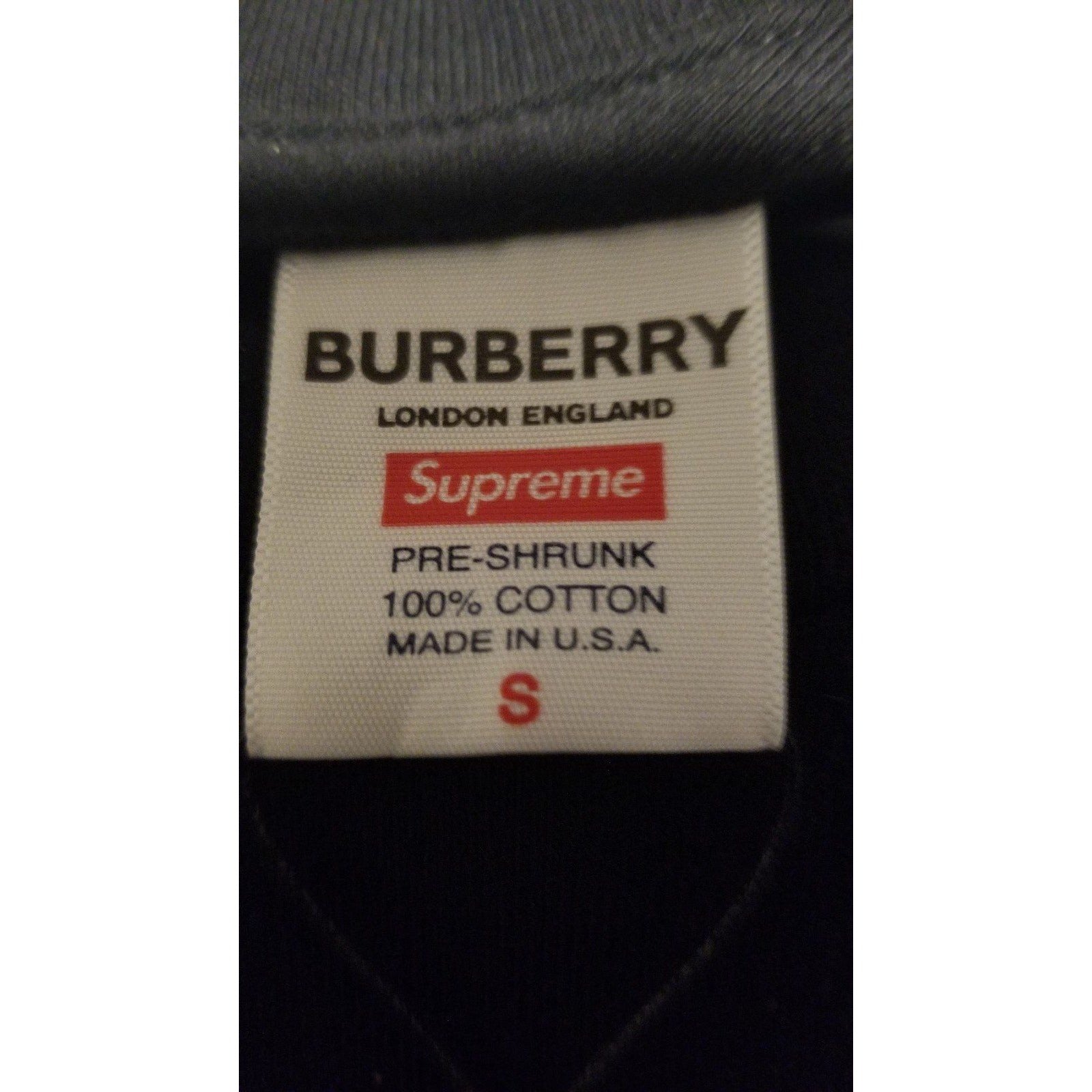 Supreme Burberry Box Logo Tee Size