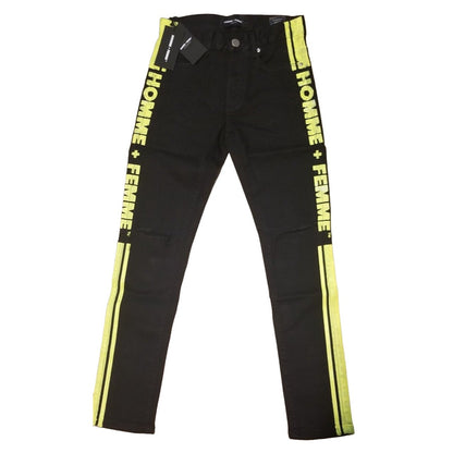 Homme Femme Black Jean's Neon Side Stripe UNISEX-Size 28