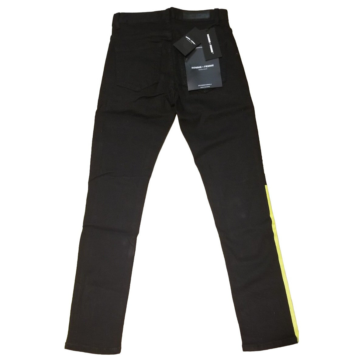 Homme Femme Black Jean's Neon Side Stripe UNISEX-Size 28