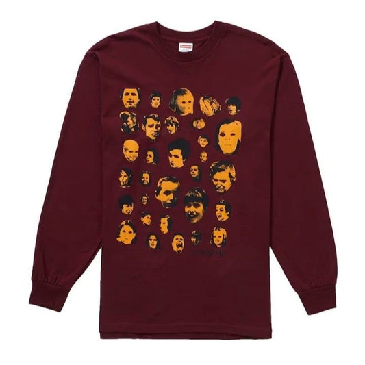 Supreme Faces L/S Tee-Burgundy-Medium