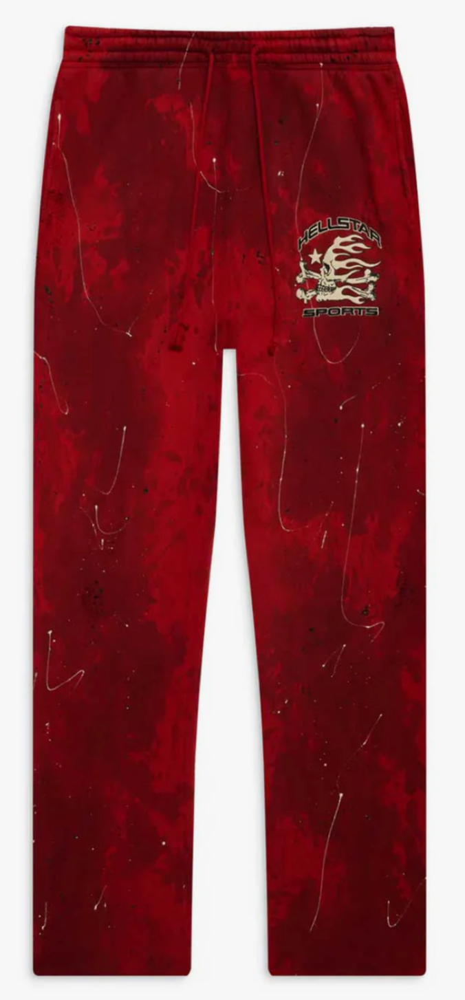 HELLSTAR SPORTS RED TYE-DYE SKULL SWEATPANTS - Court Side Gear & More