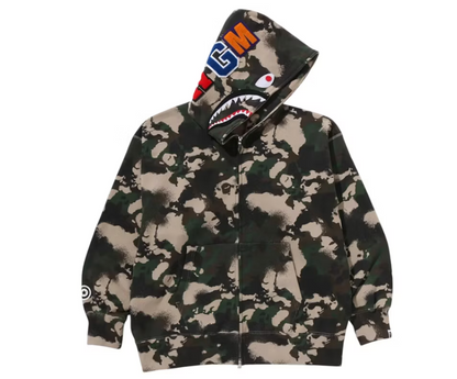 BAPE MAP CAMO SHARK FULL ZIP HOODIE