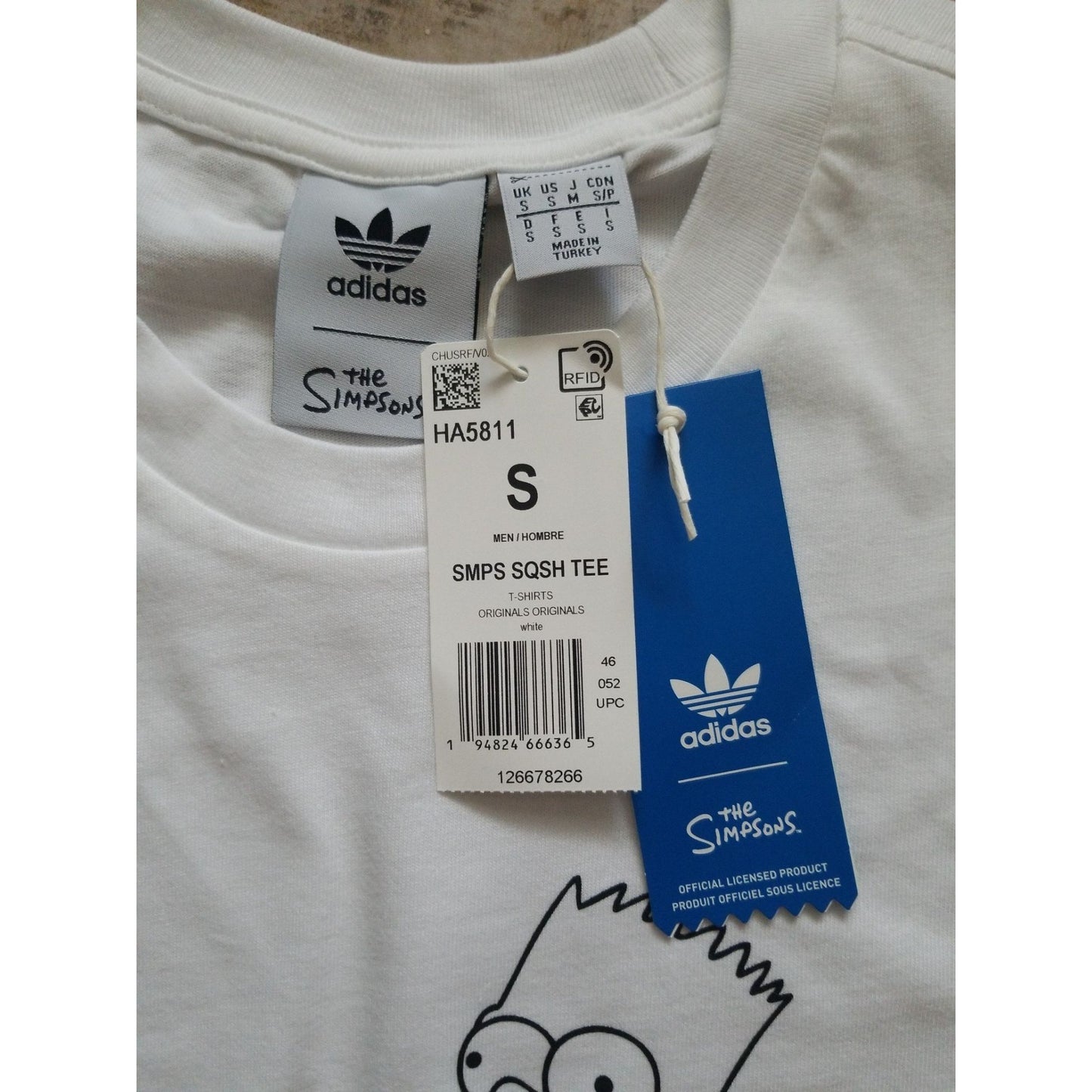Adidas X The Bart Simpson Squishee Collaboration T-Shirt tags size