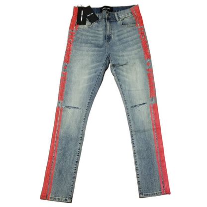 Homme Femme Jeans Color Side Stripe UNISEX-Size 30