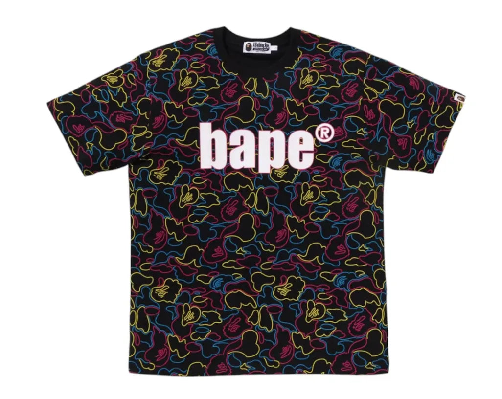 Bape Neon Camo Tee Multi Color (Premium) - Court Side Gear & More