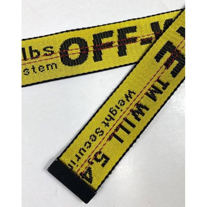 Off White Industrial Belt-Yellow - One Size - Court Side Gear & More